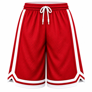 Pantalones Cortos de Baloncesto Personalizados para Hombre, Pantalones Deportivos de Malla con Rayas en Contraste, Pantalones Cortos de Gimnasio con Cordón Ajustable, Pantalones Cortos de Baloncesto Personalizados para Hombre, Corte Holgado - Product Image 1