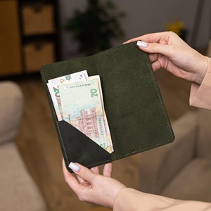 Portefeuille de luxe en cuir véritable pour système de budgeting avec enveloppes à monnaie, logo personnalisé en relief, vente en gros LCE-0048 - Product Image 2