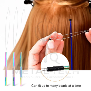 Wholesale Supplies Anti Slip Hair Extension Loop <b>Threader</b> Pulling Hook <b>Needle</b> Device For Micro Link Rings Extension Tools - Product Image 5