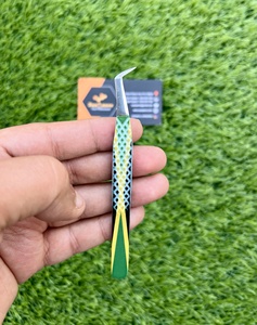 Pince à épiler d'extension de cils personnalisée de marque privée en acier inoxydable forte tenue mince volume droit 90 degrés Extension de cils - Product Image 2