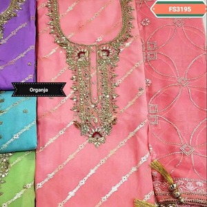 Trajes de Fiesta Modernos de Diseño Indio-Pakistaní, Sin Coser, Bordados a Mano, Hermosos Trajes Tradicionales de Organza - Product Image 2