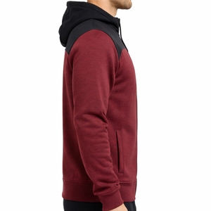 Sweat à capuche zippé intégral bicolore pour homme avec broderie 3D, personnalisable OEM, coupe oversize, décontracté, vente en gros - Product Image 3