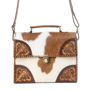 Bolso bandolera de cuero auténtico de estilo occidental de otoño bohemio más vendido con cierre de cremallera con flecos y borlas, bolso de mano portátil para mujer - Product Image 1