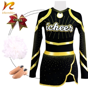 Uniformes de pom-pom girl noir/rouge/bleu/rose pour jeunes Ensemble d'uniformes de pom-pom girl <span class=keywords><strong>Allstar</strong></span> personnalisés - Product Image 1