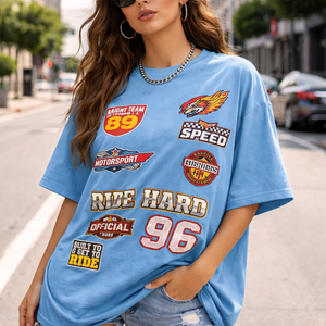 Camiseta de cuello redondo personalizada de algodón grueso con lavado ácido, sudadera extragrande con hombros caídos, transpirable y de secado rápido para invierno - Product Image 1