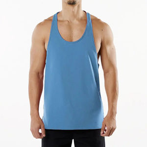 Débardeur de sport respirant et à séchage rapide pour homme, col en V, en polyester/coton, personnalisable, vente en gros, article très demandé - Product Image 1