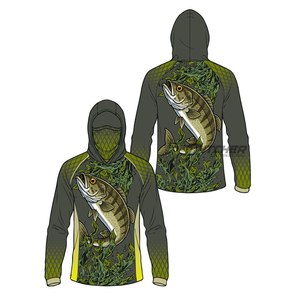 Camisetas de Pesca con Capucha, Impermeables, Anti-UV 50+, de Secado Rápido, Spandex/Poliéster para Pescadores - Product Image 1