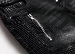 Jeans déchirés slim fit pour homme, pantalon en denim décontracté tendance - Product Image 4