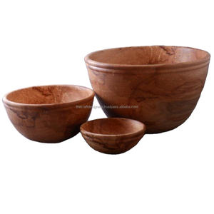 Juego de cuencos de madera con acabado natural, utensilios de cocina, cuencos de ensalada de frutas multiútiles, cuenco de pudín de madera ecológico de TCD - Product Image 1