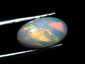 Opale d'Éthiopie naturelle, cabochon, pierre précieuse non montée |   Effet de jeu de couleurs arc-en-ciel premium |   Bijoux classiques élégants en pierre - Product Image 3