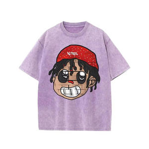 Nueva Llegada, Camisetas Extra Grandes de Punto Personalizadas, 100% Algodón, con Dibujos Animados Bordados, para Hombre y Mujer, Venta al Por Mayor - Product Image 1