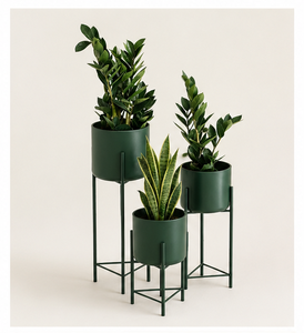 Modern Minimalist Indoor Metal Planter with <b>Stand</b> Style Floor Flower <b>Pot</b> for Living Room Bedroom & Office Home Decor - Product Image 6