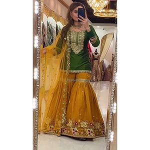 Elegant Party Wear Sharara Plazzo Set with Designer <b>Top</b> and Dupatta Latest Ethnic Outfit for Women Wedding and <b>Festive</b> Wear - Product Image 2