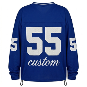 Camiseta de Fútbol Americano Personalizada de Manga Larga para Hombre y Jóvenes, Ropa Deportiva Transpirable de Malla de Secado Rápido, Nombre y Número Personalizados - Product Image 2