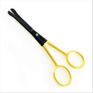 Ciseaux de manucure à lame arrondie en acier inoxydable noir et or, outil de beauté pour l'épilation du nez, la mise en forme des moustaches et l'application sur les ongles - Product Image 3