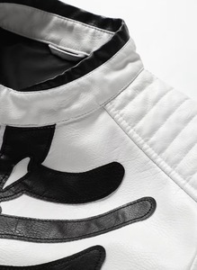 Skeleton Biker Solid Casual Spring Leather Jacket Zipper Stand Collar Waterproof Breathable Windproof Eco-Friendly Quick Jacket - Product Image 5