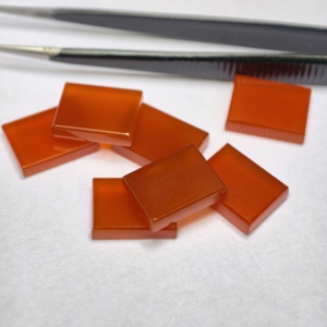 พลอยออนิกซ์สีแดงธรรมชาติทรงสี่เหลี่ยมผืนผ้าแบบแบนทรงคาโบชอง - Product Image 6