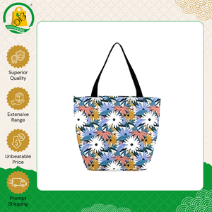 Indian Manufacturer Selling High Quality All Over Printed Dyed Cotton Canvas Shopping Bag with Inner Pocket Printed Handle - Product Image 2