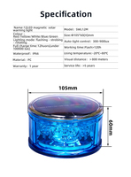 Feux de signalisation solaires LED industriels OWLEYE SWL12 avec portée de plus de 1000 m - Rotation/clignotement puissant IP66 -20~80°C