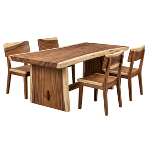 Solid Suar Wood Authentic Live-Edge <b>Dining</b> Room Furniture Modern <b>Rustic</b> Premium Quality Natural Edge <b>Table</b> for Hotel Restaurant - Product Image 2