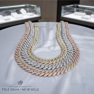 Collar de Cadena Ovalada Estilo Hip Hop para Hombre, con Diamantes, en Plata de Ley 925 o Oro de 10K/14K - Product Image 1