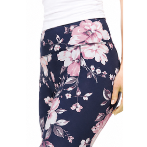 High Waist Floral Printed Yoga Leggings Women Full Length Flower Pattern <b>Tights</b> Soft Custom Logo Compression Gym Workout Pants - Product Image 5