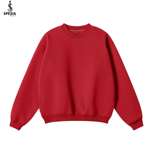 SPEZIA Sudadera negra con cuello redondo para hombre, informal, lisa, de manga larga, holgada - Product Image 2