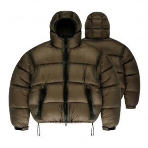 Blouson d'hiver matelassé épais personnalisé avec logo pour homme, style streetwear, coupe oversize, coupe-vent, unisexe, court, à capuche - Product Image 6