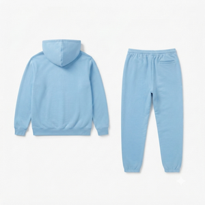Conjunto Deportivo Casual para Hombre, Sudadera con Capucha y Pantalones Jogger Azul Cielo, Color Sólido, para Otoño - Product Image 4