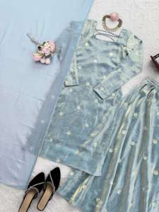 Salwar Kameez de Tela de Seda Fandy, Diseño Moderno, Estilo Indio-Pakistaní, Color Negro, Tradicional, de Secado Rápido, para Mujer, Elegante, Nuevo, para Fiestas y Bodas - Product Image 4