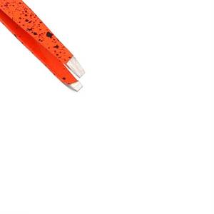 Pince à épiler en plastique orange moucheté avec pointes lisses, outil de précision - Product Image 3