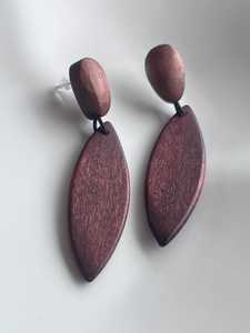 Pendientes de aro tribales de madera natural al por mayor para mujer, con cierre de pin de madera, estilo bohemio, joyería. - Product Image 5