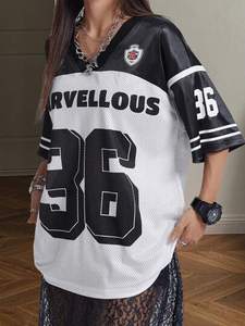 เสื้อฟุตบอลแขนสั้นทรงโอเวอร์ไซส์สำหรับทุกเพศ ขายดีประจำปี 2026 รับสกรีนโลโก้แบบซับลิเมชั่น เสื้อยืดผู้ชายขายส่ง - Product Image 5