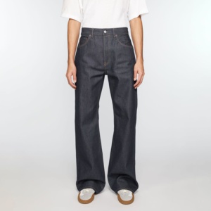 กางเกงยีนส์แฟชั่นทรงดินสอสำหรับผู้ชาย สไตล์วินเทจ ล้างสีแบบ Monkey Wash พร้อมป้ายหนัง ทรงเข้ารูปแบบลำลอง - Product Image 1