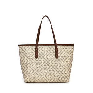 Women's Casual Tote Handbag Genuine Leather Large Capacity Portable Open <b>Top</b> Quilted Diamond Lattice Pattern Two Shoulder Straps - Product Image 1