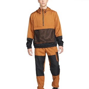 Winter Solid Printed Breathable Windbreaker <b>Jacket</b> <b>Short</b> Set Zip-Up Hoodie Running Sports Two-Piece Reversible Eco-Friendly - Product Image 1