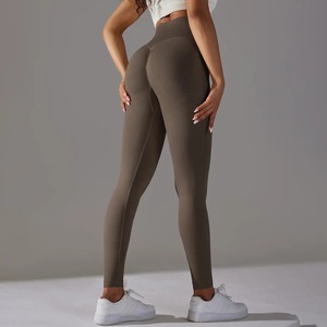 Leggings tricotés taille haute pour femmes, en gros, pour marques de détail, fabriqués par des usines de vêtements de confiance - Product Image 1