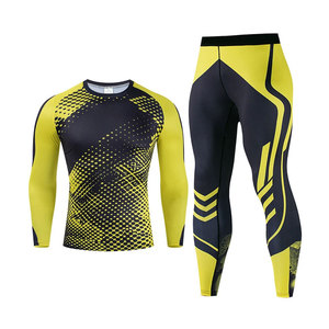 Conjunto Deportivo para Hombre, Camiseta de Manga Larga y Pantalones, Compresión, Color Sólido, Ecológico, Logotipo Frontal, Secado Rápido, Transpirable - Product Image 6