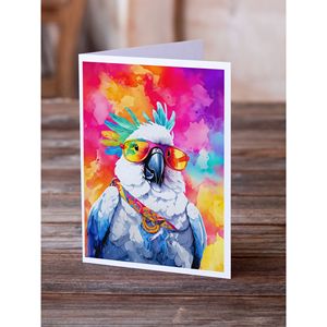Whimsical A7 Tamaño 5x7 NUEVO Hippie Animal Cacatúa Tarjetas de notas en blanco Paquete de 8 con sobres Tarjetas de felicitación - Product Image 2