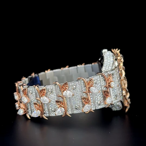 <b>Custom</b> Thorn style full buss down Pear stone on Link VVS moissanite Studded <b>Automatic</b> movement <b>Watch</b> Diamond tester approved - Product Image 6