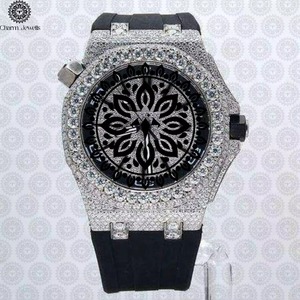 Montre de luxe pour homme en moissanite de qualité supérieure, style hip-hop, résistante aux rayures, tendance, pour soirée, en vente - Product Image 4