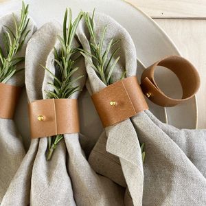 High End Leather Napkin Ring <b>for</b> <b>Dining</b> <b>Table</b> Reusable Eco-Friendly Napkin Holder Party Stocked <b>Set</b> Durable Premium <b>Table</b> Decor - Product Image 6