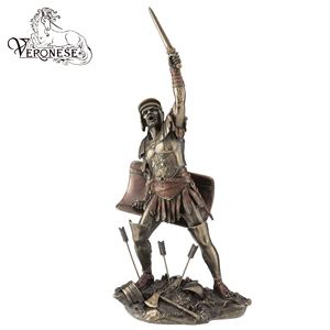 VERONESE DESIGN ROMAN FIGURE SPARTACUS (BRONZE + COULEUR) Figurine en résine de luxe peinte à la main-Collectible-14x10x20 d'art décoratif pour la maison - Product Image 2
