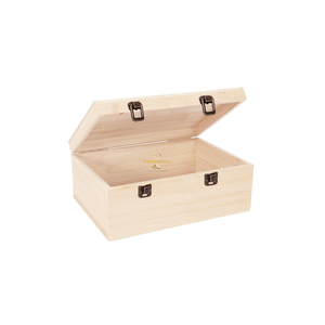 Boîte à bijoux en bois naturel artisanale avec couvercle, design rectangulaire classique personnalisé, organisateur de rangement à charnières pour usage domestique - Product Image 3