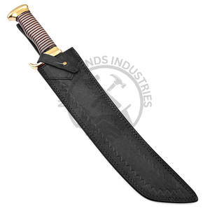 Nueva Edición, Cuchillo de Caza Tanto de Acero de Damasco Hecho a Mano de 18.5 Pulgadas, Cuchillo de Supervivencia para Campismo al Aire Libre, Hoja Fija Afilada de Colección - Product Image 6