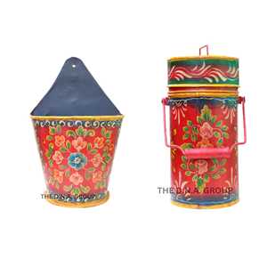 Paniers en métal pour seau en fer peint à la main modèle 1 - Product Image 4