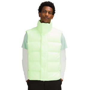 Gilet matelassé sans manches vert clair pour homme, veste décontractée d'automne imperméable et écologique à fermeture éclair - Product Image 1