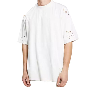 Camiseta Casual de Manga Corta Blanca Oversize para Hombre con Logo Frontal, 100% Algodón Tejido Liso, Cuello Redondo, Ajuste Holgado - Product Image 5
