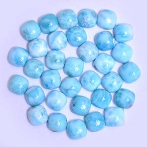 Larimar naturel cabochon taille coussin, pierre précieuse en vrac, vente en gros, pour la fabrication de bijoux en argent, dos plat, fournisseur de bijoux faits à la main - Product Image 3