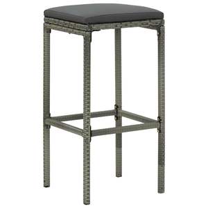Ensemble de 2 tabourets de bar standard en acier gris - Product Image 2